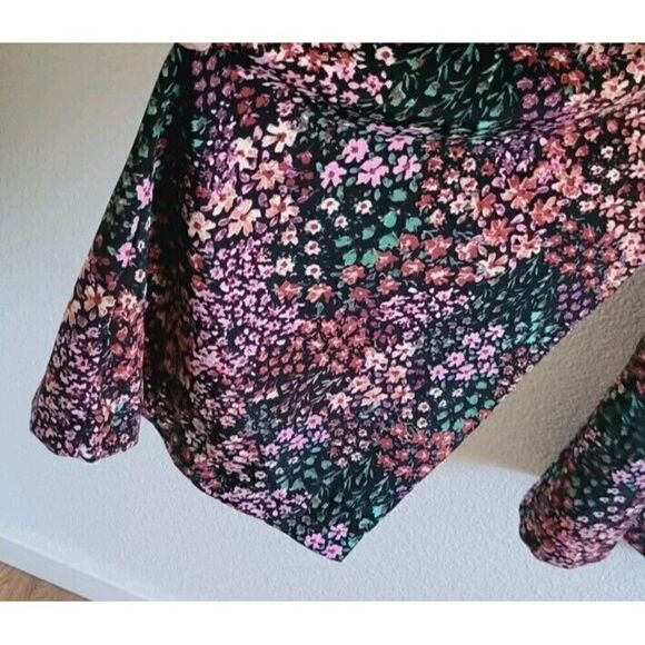 Zara Multicolored Floral Wide Leg Balloon Sleeve Jumpsuit Women's Size XS - Picture 6 of 9
